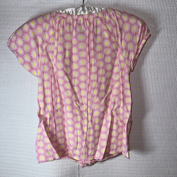 WONDER NATION Pink Yellow Daisy Tie Front Shirt Girls Small 6/6X - Picture 4 of 5